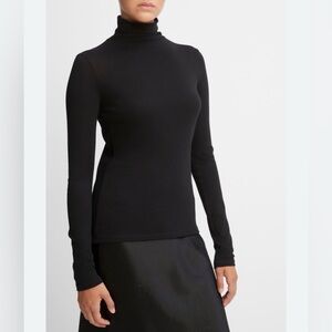 Vince Cashmere Black Long Sleeve Turtleneck Top